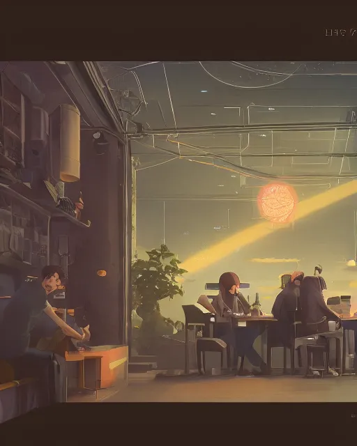 Image similar to highly detailed vfx espresso, stephen bliss, unreal engine, loish, rhads, beeple, makoto shinkai and lois van baarle, ilya kuvshinov, rossdraws, tom bagshaw, global illumination, detailed and intricate environment