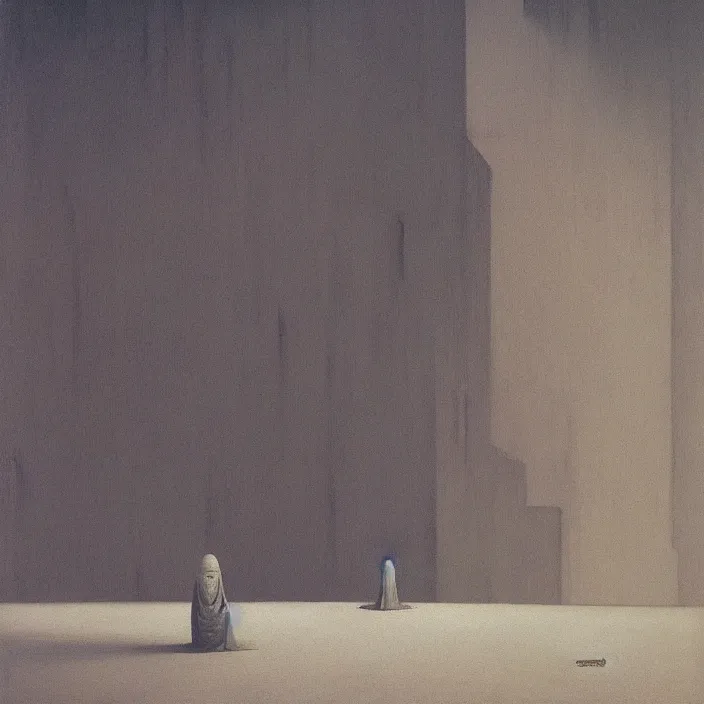 Image similar to i saw a ghost last night, science fiction, Edward Hopper and James Gilleard, Zdzislaw Beksinski, highly detailed