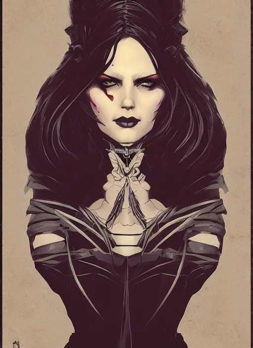 Image similar to portrait of beautifull goth maiden, cute face. dark fantasy, d & d, artstation, art by petros afshar, tom whalen, laurie greasley and greg rutkowski and ilya kuvshinov