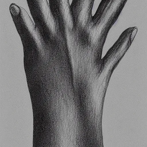 Prompt: “biological drawing of human hand”