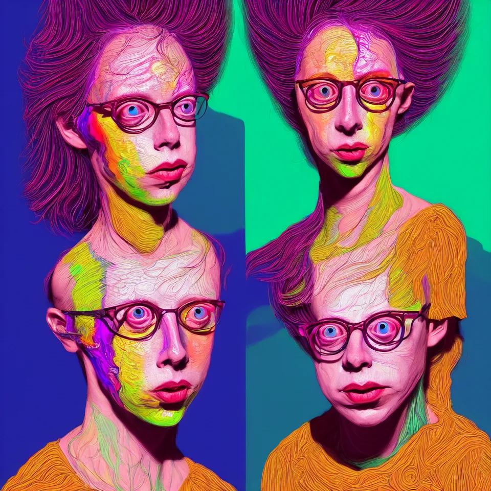 Image similar to bright psychedelic todd solondz turning into a woman, diffuse lighting, fantasy, intricate, elegant, highly detailed, lifelike, photorealistic, digital painting, artstation, illustration, concept art, smooth, sharp focus, art by francis bacon