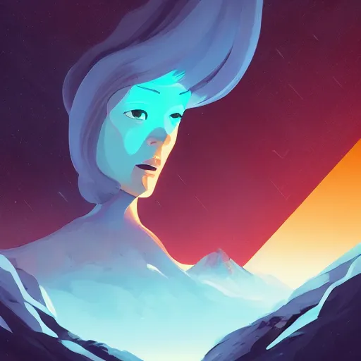 Image similar to face icon stylized minimalist close encounters of the third kind, loftis, cory behance hd by jesper ejsing, by rhads, makoto shinkai and lois van baarle, ilya kuvshinov, rossdraws global illumination