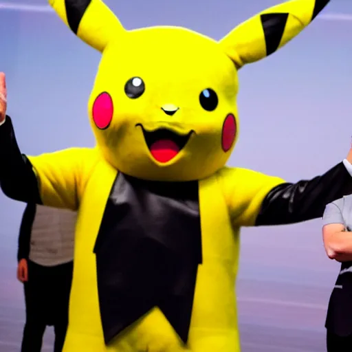 Prompt: elon musk with a pikachu costume