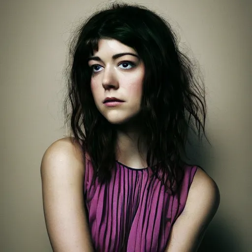 Image similar to a masterpiece portrait photo of a beautiful young woman who looks like a manic pixie dream girl mary elizabeth winstead, symmetrical face