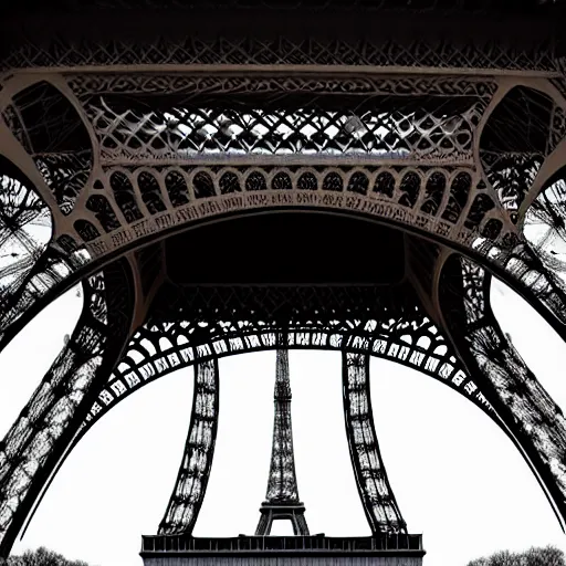 Image similar to a 3 5 mm photograph of the eiffel tower by peter lik and murad osmann,