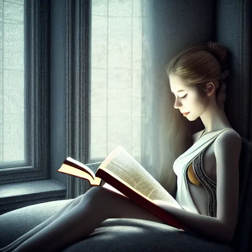 girl reading a book wallpaper