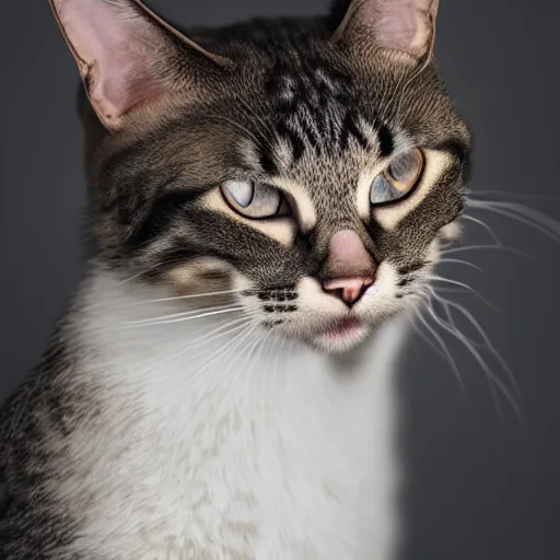 Prompt: portrait of a very sad crying cat, studio lighting, model, HDR, 24MP, trending on artstation