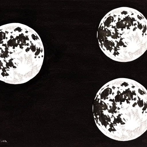 Image similar to full moon, ink, by xu wei