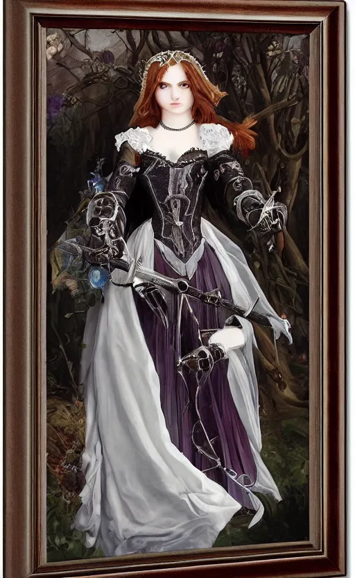 Prompt: Alchemy Imperial Princess knight gothic girl. By sophie anderson, highly detailded