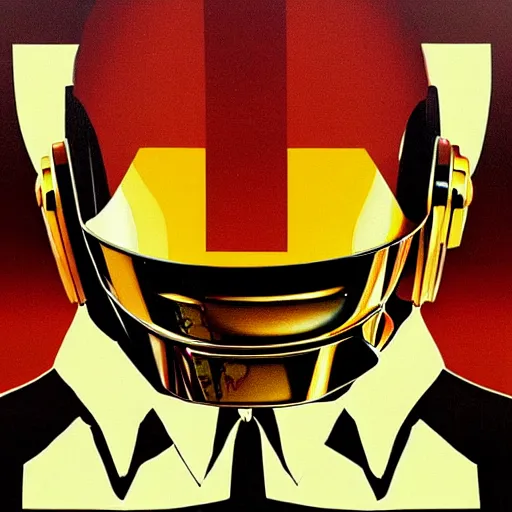 Image similar to Daft Punk as painted by Michaelangelo