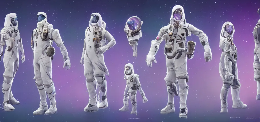 Prompt: character sheet concept art of a galaxy from fortnite wearing a white three - piece suit, realistic, hyperrealistic, photographic, costume, wlop, dan mumford, greg rutkowski, high detail, octane render, alexander mcqueen, james gurney, james jean, mucha, photo, 8 k, intricate