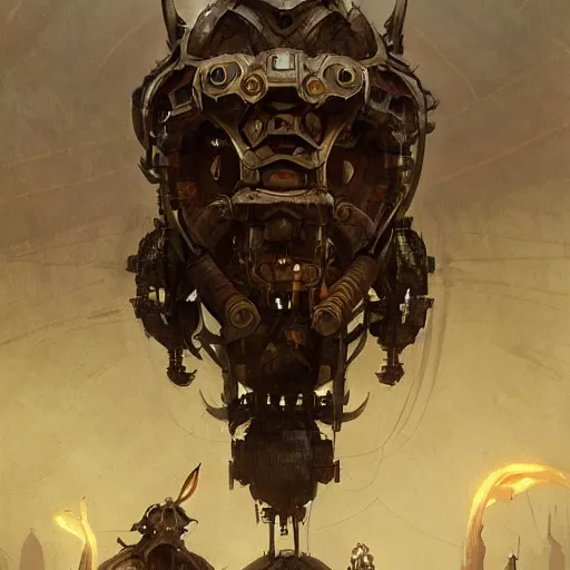 Prompt: Dwarven mechanical spider constructs from Skyrim, gorgeous, beautiful, intricate, highly detailed, digital painting, artstation, oppressive lighting, concept art, sharp focus, illustration, art by greg rutkowski and alphonse mucha