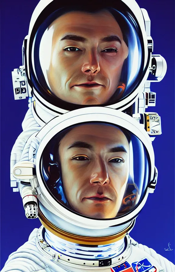 Image similar to portrait of an astronaut in the style of hajime sorayama