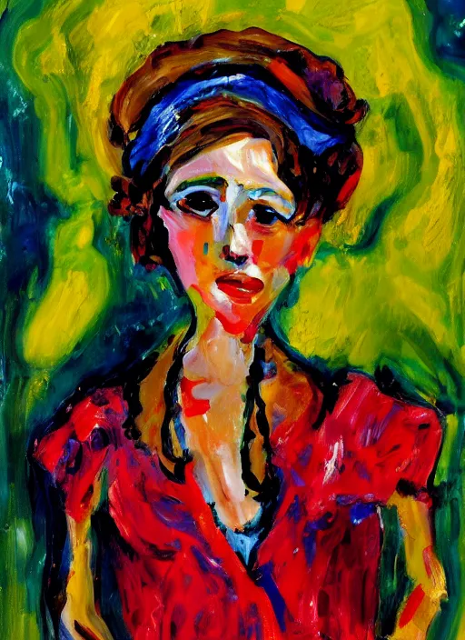 Prompt: a painting of AnnaSophia Robb in style of Chaim Soutine