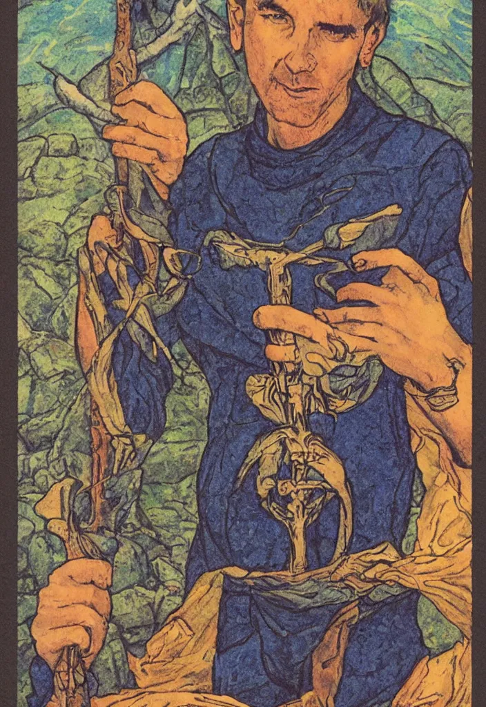 Image similar to Ian Goodfellow on a tarot card tarot major arcana