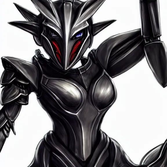 Image similar to high quality close up headshot of a cute beautiful stunning robot anthropomorphic female dragon, with sleek silver armor, a black OLED visor over the eyes, facing the camera, maw open and about to eat you, you being dragon food, the open maw being detailed and soft, highly detailed digital art, furry art, anthro art, sci fi, warframe art, destiny art, high quality, 3D realistic, dragon mawshot, furry mawshot, macro art, dragon art, Furaffinity, Deviantart