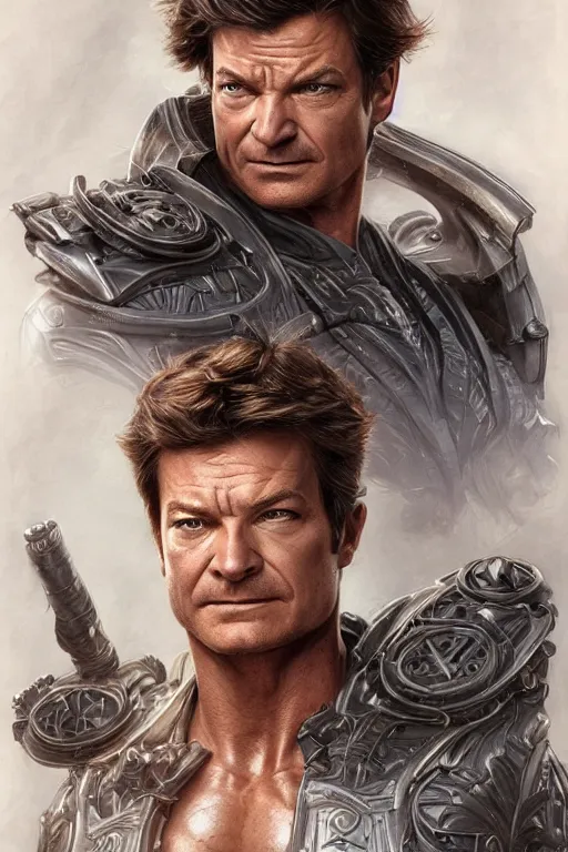 Image similar to muscled Jason Bateman as a ruggedly handsome hero, intricate, elegant, highly detailed, centered, digital painting, artstation, concept art, smooth, sharp focus, illustration, art by artgerm and donato giancola and Joseph Christian Leyendecker, Ross Tran, WLOP