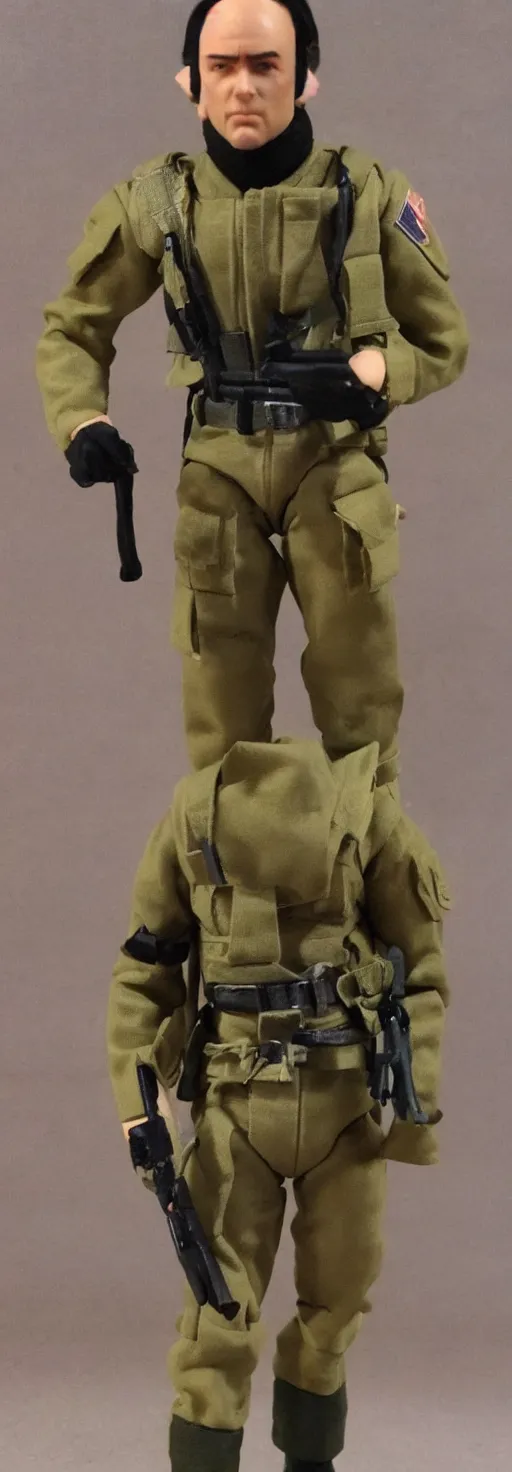 Image similar to 1 9 8 0 hasbro style gi joe action figure, full body, highly detailed. military, sci fi, photorealistic