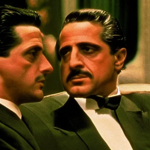 Prompt: frog heads in a film still from the godfather, cinematic