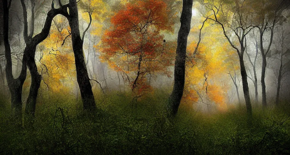 Image similar to Enchanted and magic forest, by Peter Holme III