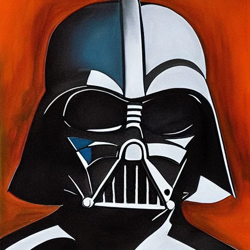 Prompt: darth vader portrait, detailed, high quality, high resolution, masterpiece by picasso