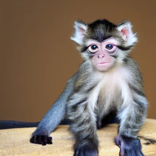 Prompt: a monkey kitten, 8 k, 4 k, professional photography, award winning photo