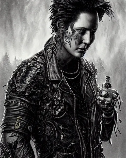 Image similar to synyster gates ( avenged sevenfold ), hyper realistic face, beautiful eyes, fantasy art, in the style of greg rutkowski, intricate, hyper detailed, smooth