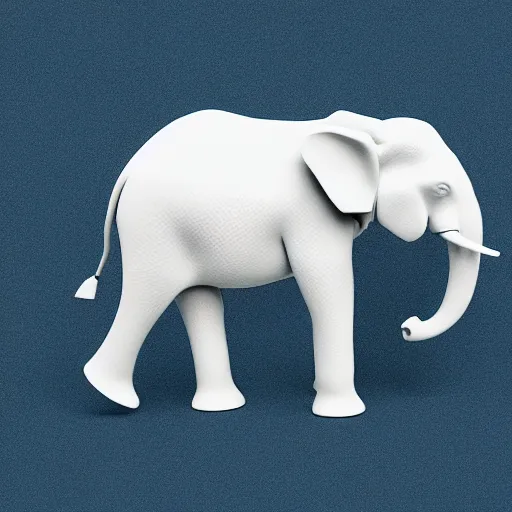 Image similar to An isometric photo of an elephant, white background