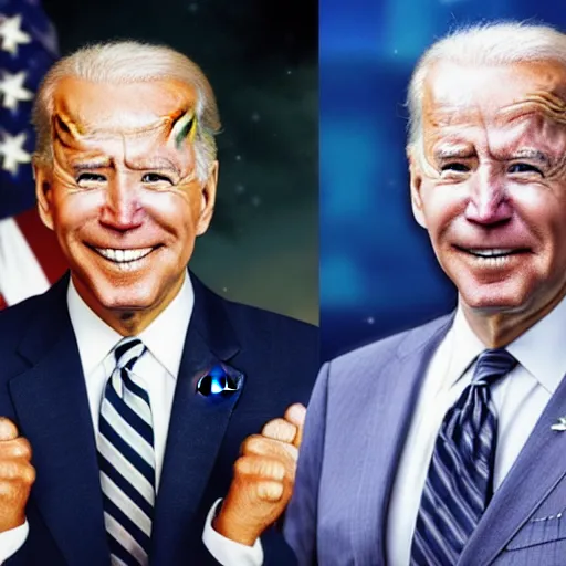 Image similar to joe biden as a pokemon trainer, he has legendary pokemon, cinematic, award winning composite photography