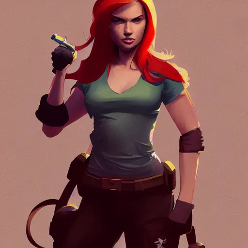 Image similar to kim possible, by greg rutkowski