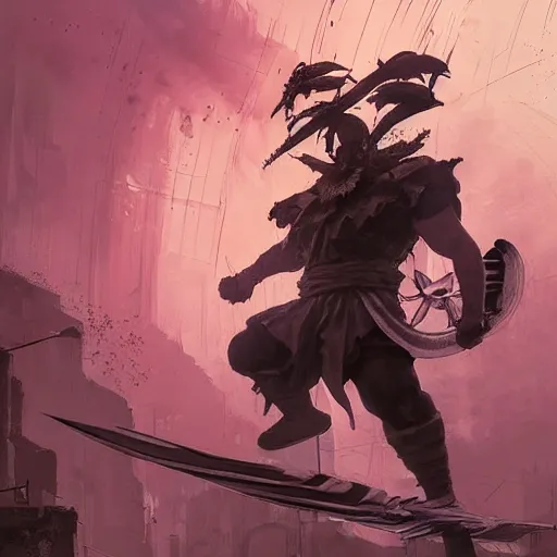 Image similar to asterix fighting obelisk in a street fighter game, dramatic pose, wearing japanese techwear, detailed symmetrical, intricate complexity, concept art, by ismail inceoglu dragan bibin hans thoma greg rutkowski alexandros pyromallis nekro rene maritte illustrated, perfect face, fine details, realistic shaded, fine - face, pretty face