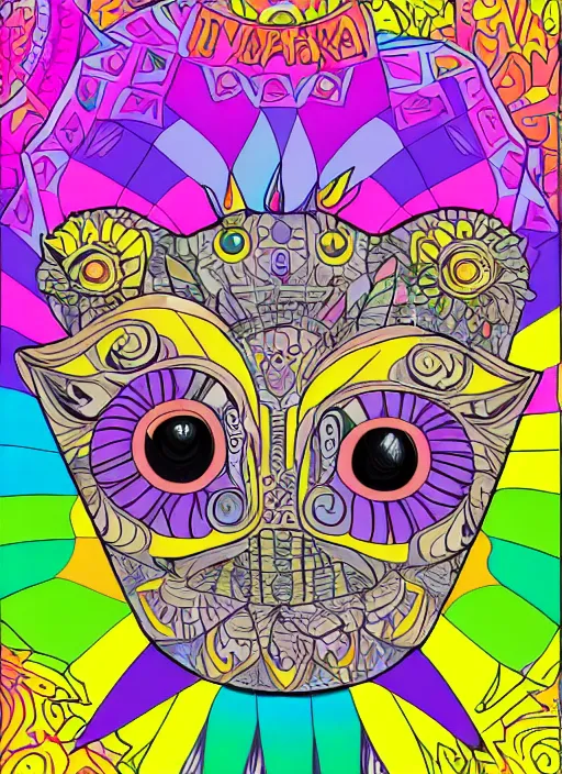 Image similar to a majora's mask coloring book by lisa frank