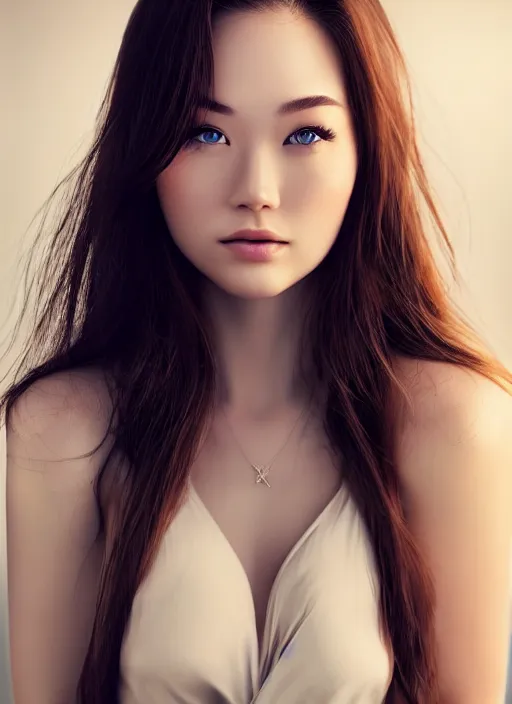 Image similar to a gorgeous female photo, professionally retouched, soft lighting, realistic, smooth face, full body shot, torso, dress, perfect eyes, wide angle, sharp focus on eyes, 8 k, high definition, insanely detailed, intricate, elegant, artgerm and jason chan and mark litvokin