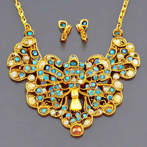 Prompt: intricate ornate surreal slavic hungarian crystal gem golden jewelry