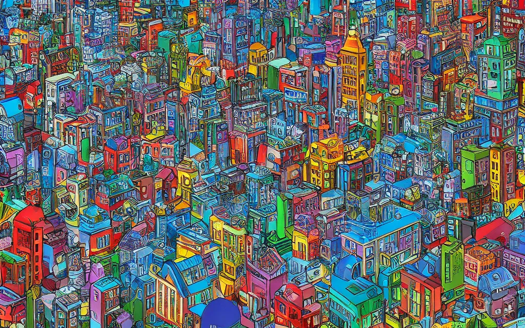Prompt: plastic toy city potemkin fantastical cityscape, award winning digital art