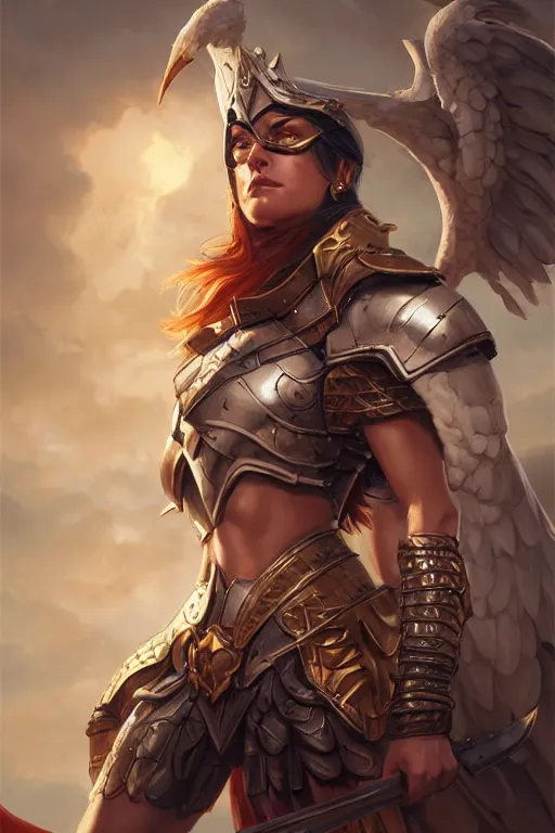 Image similar to amazon valkyrie athena, d & d, fantasy, portrait, highly detailed, headshot, digital painting, trending on artstation, concept art, sharp focus, illustration, art by artgerm and greg rutkowski and magali villeneuve