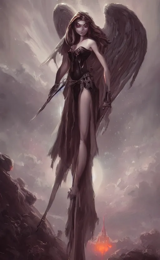 Prompt: Angel knight gothic girl. By William-Adolphe Bouguerea, Jordan grimmer, highly_detailded