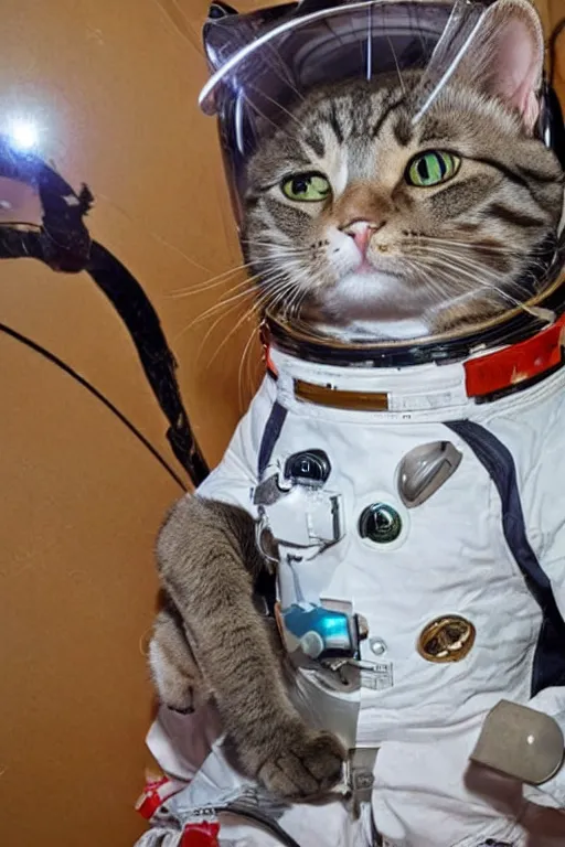 Prompt: a cat in a space suit, highly-detailed