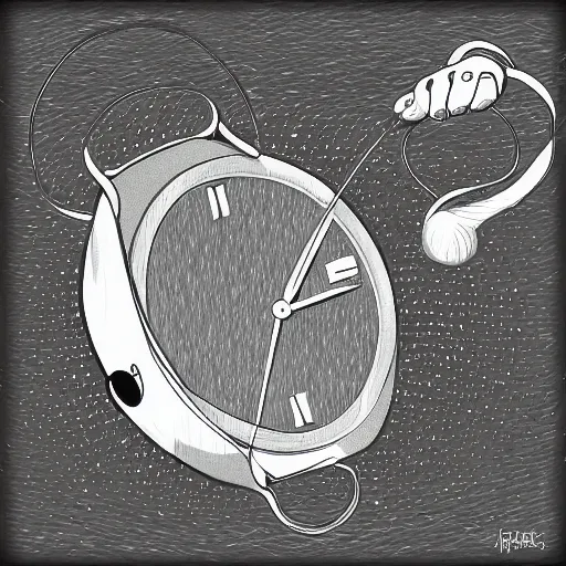 Image similar to digital art of a hypnotist swinging a watch back and forth