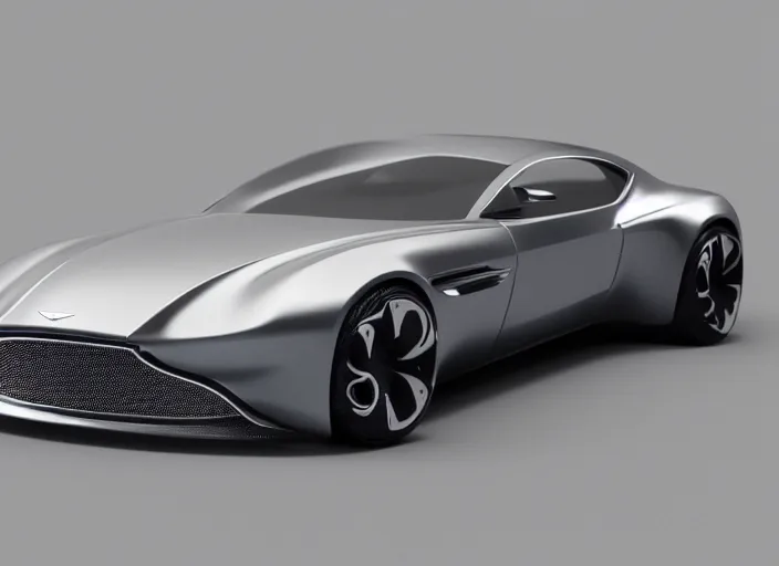 Image similar to futuristic Aston Martin (2053), concept art, Ash Torp, 3D render, Octane Render