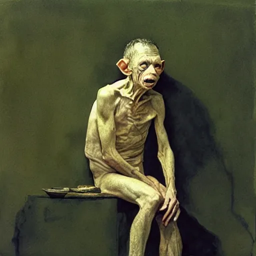 Prompt: “An Andrew Wyeth painting of Gollum”