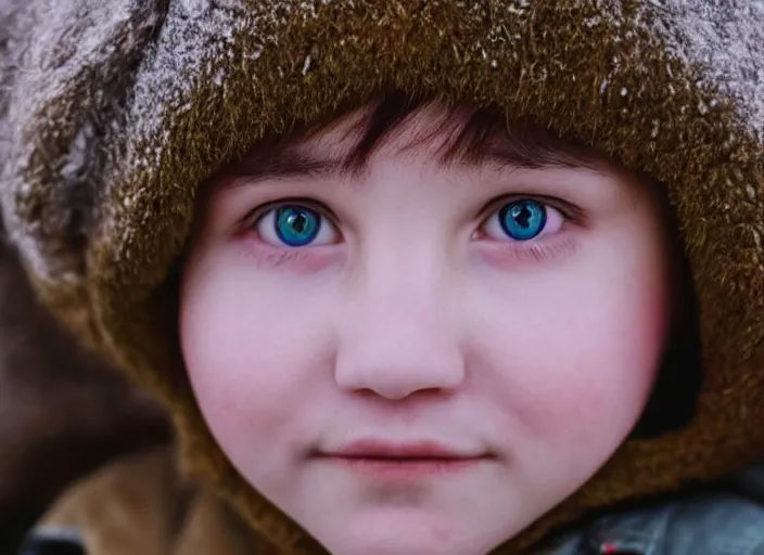 Image similar to professional fine details photo portrait of kid from kazan, tatarstan kid in the postsoviet suburbia, iphone detailed photo, instagram, beautiful eyes