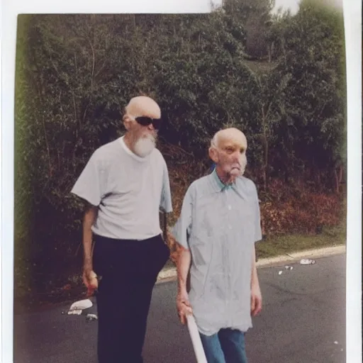 Image similar to found polaroid photo of trash humpers