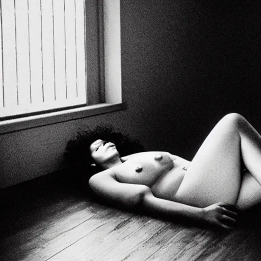 Image similar to expressive by jeff wall, by nobuo sekine. a drawing of a woman reclining on a bed.