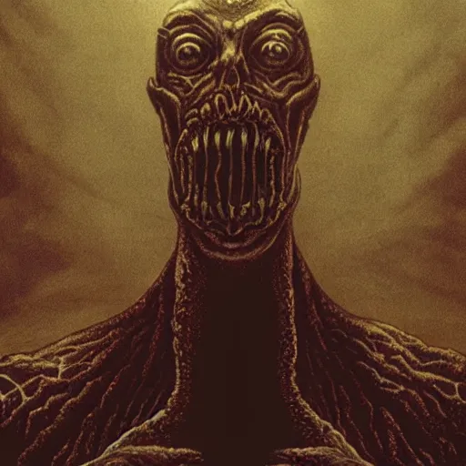 Prompt: unspeakably evil monster, an abomination by H. P. Lovecraft, by David Cronenberg, by H.R. Geiger