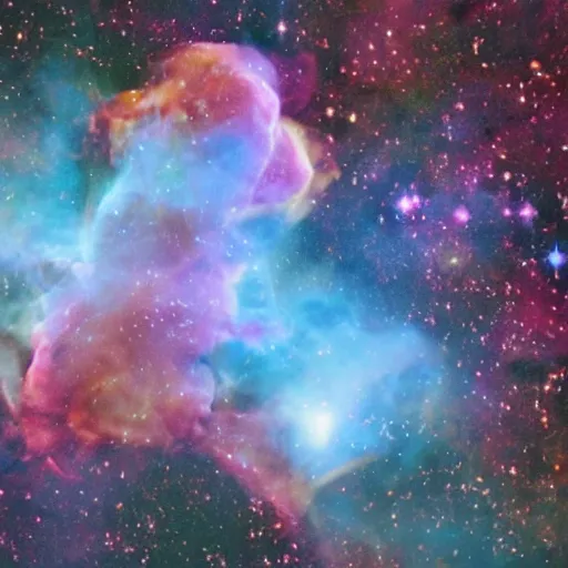 Prompt: a chicken shaped nebula