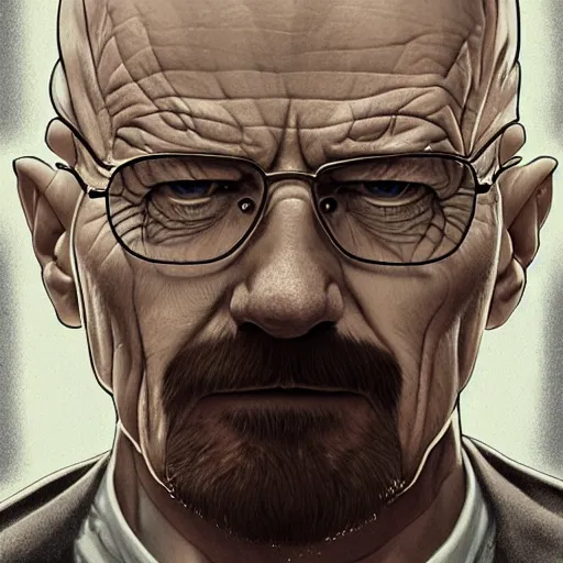 Image similar to walter white and a raccoon, intricate, highly detailed, digital painting, artstation, concept art, smooth, sharp focus, illustration, unreal engine 5, 8 k, art by artgerm and greg rutkowski and alphonse mucha