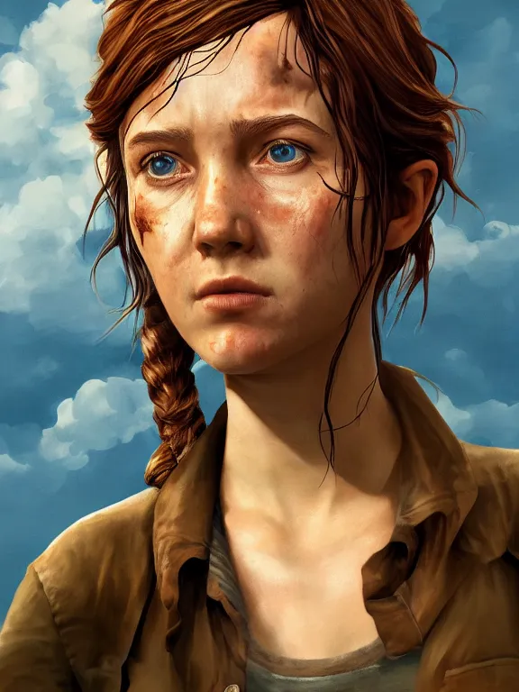 Image similar to Ellie (Last of Us), dali, magritte, Ethereal, artstation, 8k