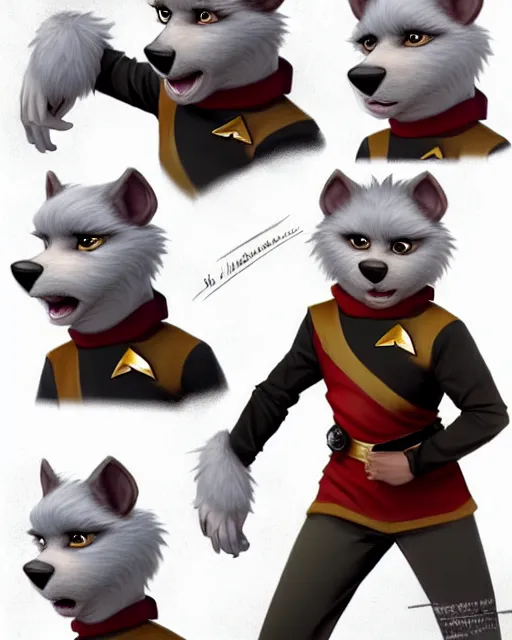 Image similar to character concept art of a cute young male anthropomorphic startrek furry | | cute - fine - face, pretty face, key visual, realistic shaded perfect face, fine details by stanley artgerm lau, wlop, rossdraws, james jean, andrei riabovitchev, marc simonetti, and sakimichan, trending on artstation