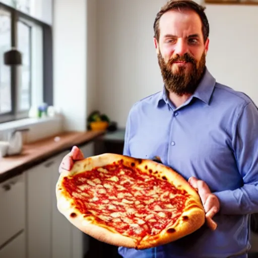 Image similar to man accidentally invents pizza